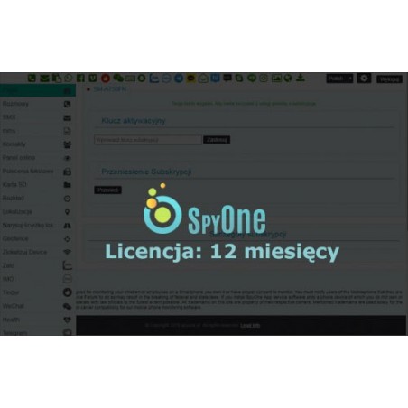 Oprogramowanie szpiegowskie Android SpyOne All in ONE - licencja 12 miesięcy